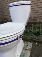 Toilet, fonteintje, 5 accessoires, chique kobaltblauw/goud, Doe-het-zelf en Verbouw, Ophalen, Zo goed als nieuw, Toilet