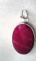925 zilver Robijn hanger, Sieraden, Tassen en Uiterlijk, Kettinghangers, Verzenden, Nieuw, Met edelsteen, Rood