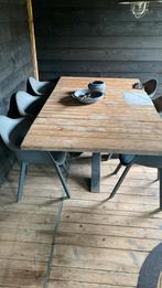 Zware tafel met 6 bois le duc stoelen, Ophalen of Verzenden, Zo goed als nieuw, Rechthoekig, Hout