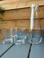 Waterkan met 4 glazen H2O, Glas of Glazen, Ophalen of Verzenden, Overige stijlen, Glas