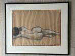 Wilfried Hensen groot Naakt pose schilderij, Antiek en Kunst, Curiosa en Brocante, Ophalen of Verzenden