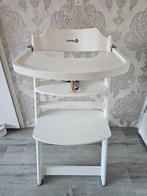 Timba witte houten kinderstoel, Ophalen, Gebruikt, Meegroeistoel, Gordel(s)
