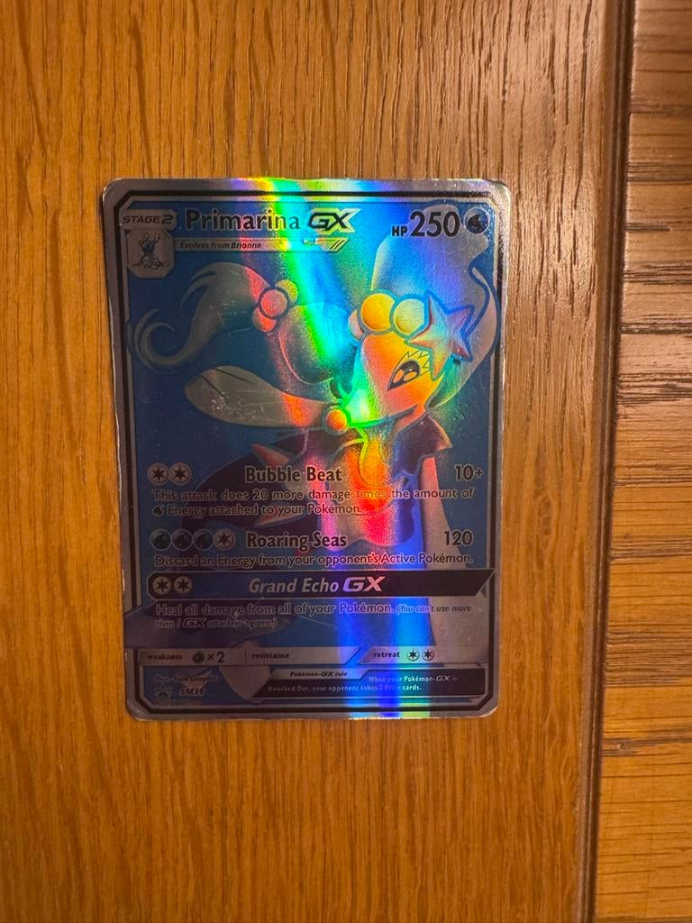 Primarina GX Foil Pokémonkaart, Ophalen of Verzenden, Zo goed als nieuw, Losse kaart, Foil