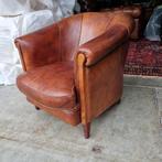 Schapenleren fauteuil Kings design + BEZORGING GRATIS, Gebruikt, Ophalen of Verzenden, Schapenleer, Leer