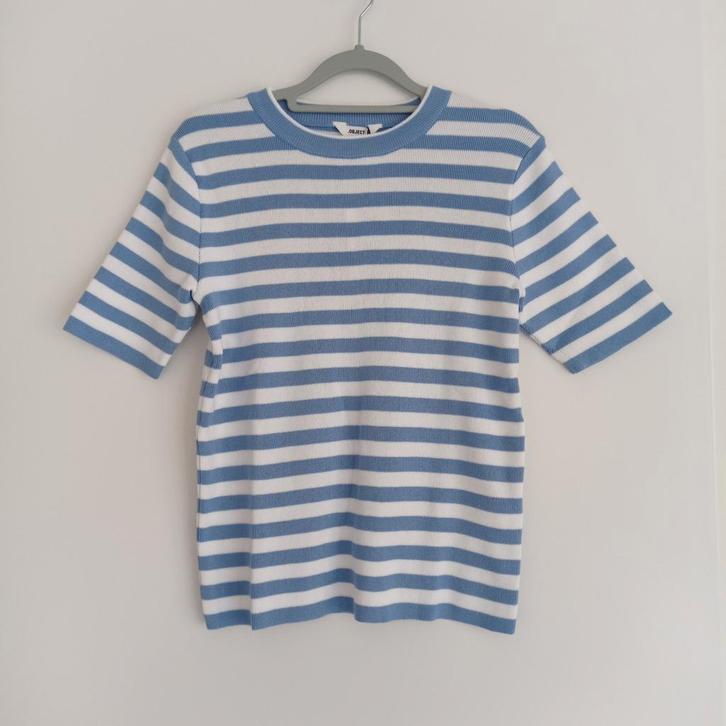 Object shirt lichtblauw / gebroken wit maat S nieuw!, Kleding | Dames, T-shirts, Nieuw, Maat 36 (S), Blauw, Korte mouw, Ophalen of Verzenden