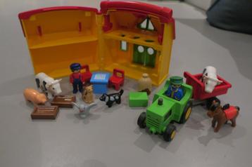 playmobil 1 2 3 meeneem boerderij  6962 + tractor 6715 beschikbaar voor biedingen
