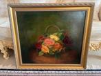 Groot olieverf bloemen schilderij op doek, Ophalen of Verzenden