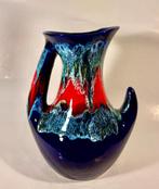 Vallauris vaas blauw, 28cm, 60/70s Frankrijk, Ophalen