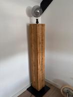 Industriële Vloerlamp Hout/Metaal, Huis en Inrichting, Lampen | Vloerlampen, Ophalen, Gebruikt, Hout, 100 tot 150 cm