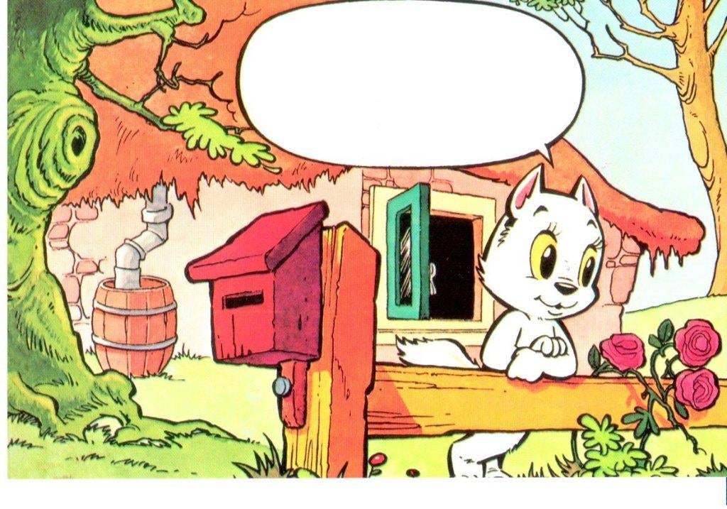 Kaart Bommel en Tom Poes - Tom Poes  wacht bij Hekje 1974, Ophalen of Verzenden, Olivier B, Bommel en Tom Poes, Zo goed als nieuw