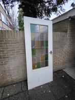 Glas in lood raampjes (in deur) plus extra losse raampjes., Doe-het-zelf en Verbouw, Deuren en Horren, Ophalen, Gebruikt, Binnendeur
