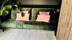 Velvet groene slaapbank Linz van Leen Bakker., Huis en Inrichting, Slaapkamer | Slaapbanken, Ophalen, Tweepersoons, 140 cm, Zo goed als nieuw