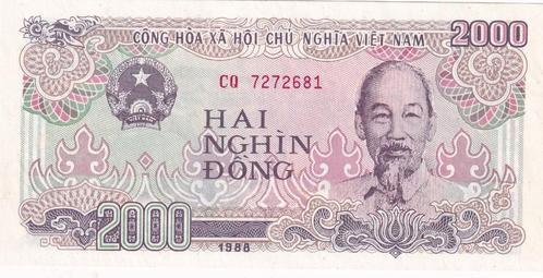 Vietnam 2000 dong 1988, Postzegels en Munten, Bankbiljetten | Azië, Los biljet, Zuidoost-Azië, Verzenden
