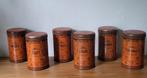 6 Blikken bussen Koffie Thee Suiker Rijst Cacao Beschuit, Antiek en Kunst, Ophalen of Verzenden