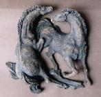 Vintage wanddecoratie paarden reliëf sculptuur jaren 50 / 60, Huis en Inrichting, Ophalen, Gebruikt