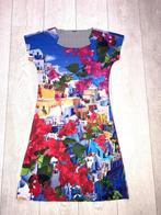 fleurige Lizzy & Coco jurk met Griekenland-print maat S, Knielengte, Maat 38/40 (M), Ophalen of Verzenden, Zo goed als nieuw