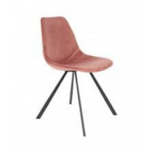 Vier roze velvet eyecatchers te koop - Dutchbone Franky kuip, Huis en Inrichting, Stoelen, Zo goed als nieuw, Vier, Metaal, Stof