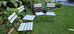 4 Franse Bistro Stoeltjes - Opgeknapt!, Huis en Inrichting, Stoelen, Ophalen, Bistro, Gebruikt, Wit