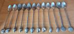 12x Vintage verzilverde theelepel schelpenset van Shell, Ophalen of Verzenden, Zo goed als nieuw, Zilver