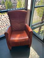 Mooie rode leren fauteuil, inclusief ligstand, Ophalen, Zo goed als nieuw, 75 tot 100 cm