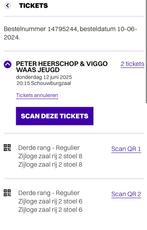 2 kaarten Groningen Peter Heerschop& Viggo Waas, Tickets en Kaartjes, Twee personen, Juni