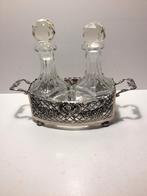 antiek zilveren stelletje  met kristal, Verzenden, Zilver