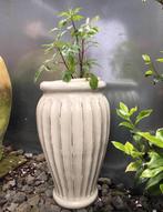 Grote 68cm zware vaas vintage bloempot wit glazuur origineel, Tuin en Terras, Tuinvazen, Ophalen of Verzenden, Zo goed als nieuw