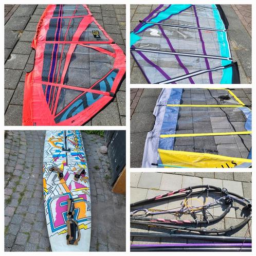 Beginners set voor jong en oud f2 met 5 zeilen, Watersport en Boten, Windsurfen, Zo goed als nieuw, Complete set, Ophalen