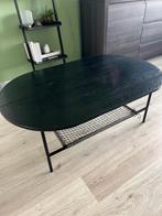 Salontafel zwart hout ovaal, Ophalen, Gebruikt, 50 tot 100 cm, Minder dan 50 cm