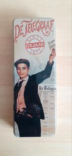 Mooi koekblik met Logo de Telegraaf 125 jaar, Ophalen of Verzenden, Zo goed als nieuw, Koek(jes)