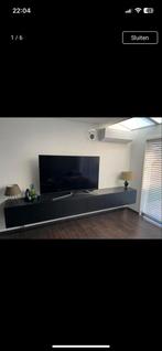 Zwart Eiken Dressoir (Barcelona) - 320cm breed met 6 kleppen, Huis en Inrichting, Ophalen, Gebruikt, Eikenhout, 200 cm of meer