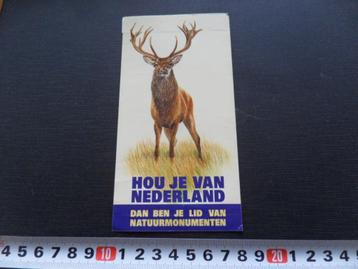 sticker Hou je van Nederland Natuurmonumenten Hert *  beschikbaar voor biedingen
