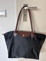 Zwarte tas met bruin leren accenten, Sieraden, Tassen en Uiterlijk, Tassen | Damestassen, Ophalen of Verzenden, Zo goed als nieuw
