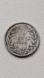 10 cent 1889, Postzegels en Munten, Munten | Nederland, Zilver, 10 cent, Ophalen of Verzenden, Koning Willem III