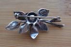 zilveren TEKA broche met roos  [043], Sieraden, Tassen en Uiterlijk, 4 tot 7 cm, Verzenden, Zo goed als nieuw, Zilver