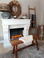 Vintage massief teakhouten bankjes nieuw, Huis en Inrichting, Ophalen of Verzenden, Nieuw, Vrijstaande haard, Houthaard