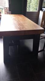 Massief industriële tafel met banken in prijs verlaagd!!, Huis en Inrichting, Ophalen, 50 tot 100 cm, Zo goed als nieuw, 150 tot 200 cm