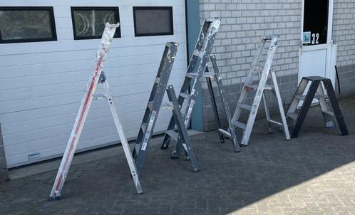 Diverse trappen en ladders + RSS dakrandbeveiliging, Doe-het-zelf en Verbouw, Ladders en Trappen, Gebruikt, Trap, Ophalen