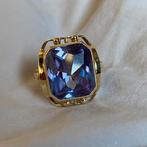 Antieke ring 14 karaat goud saffier steen, Sieraden, Tassen en Uiterlijk, Ringen, Verzenden, Nieuw, Kleiner dan 17, Dame