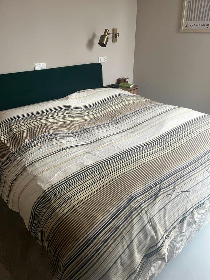 Ikea Dekbedovertrek 180x210 - Okergeel, Bruin, Zwart, Huis en Inrichting, Slaapkamer | Beddengoed, Gebruikt, Dekbedovertrek, Tweepersoons