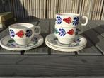 Kop en schotel Brabants bond 3 stuks, Huis en Inrichting, Keuken | Servies, Gebruikt, Ophalen of Verzenden, Kop(pen) en/of Schotel(s)