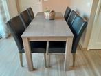 Eettafel 180x80 + 6 Eetkamerstoelen, Huis en Inrichting, Ophalen, Gebruikt, Landelijk/modern, Eikenhout