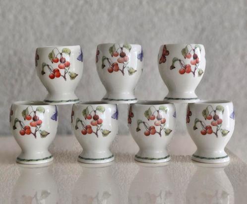 Zeven eierdopjes Janneke Brinkman Fruit & Flowers, Huis en Inrichting, Keuken | Servies, Zo goed als nieuw, Overige typen, Overige stijlen
