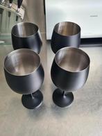 Wijnglazen Zwart RVS, Glas of Glazen, Ophalen of Verzenden, Overige stijlen, Glas
