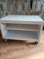 wit hoogglans bijzettafeltje, Huis en Inrichting, Tafels | Bijzettafels, Ophalen, Gebruikt, Rechthoekig, Minder dan 55 cm