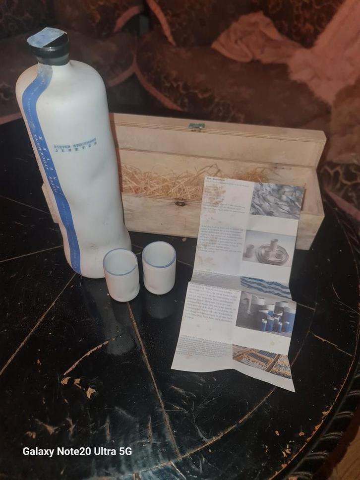 Pieter Stockmans Jenever Karaf met Borrelglaasjes, Antiek en Kunst, Antiek | Keramiek en Aardewerk, Ophalen of Verzenden