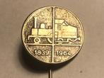 Metalen N.S. NED. SPOORWEGEN 125 Jaar Speld (Metaalkleur)., Verzenden, Zo goed als nieuw, Transport, Speldje of Pin