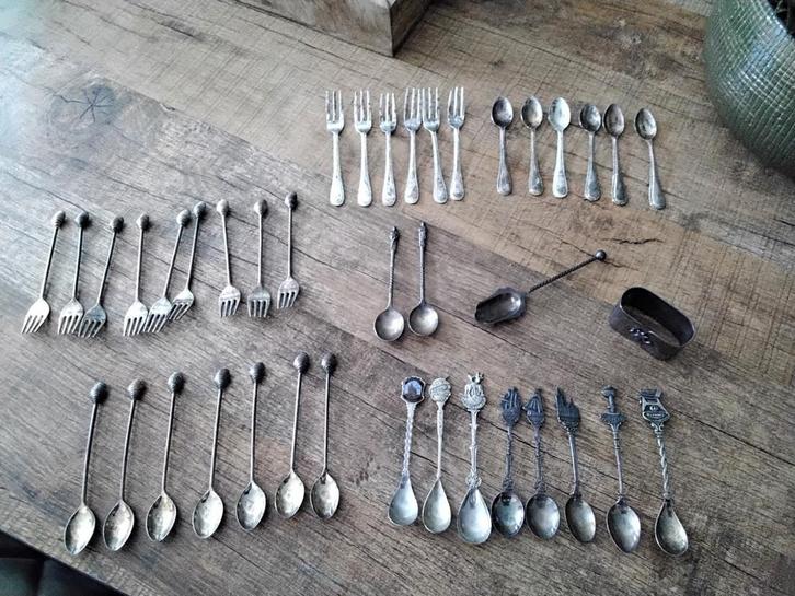 Zilveren Lepeltjes en Vorkjes Collectie, Antiek en Kunst, Antiek | Bestek, Ophalen of Verzenden