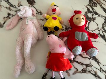 Knuffelbeestjes - Konijn, Peppa, Teletubbie, Bumba beschikbaar voor biedingen