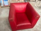 Gelderland fauteuil rood leer, Huis en Inrichting, Fauteuils, Ophalen, Zo goed als nieuw, 50 tot 75 cm, Leer